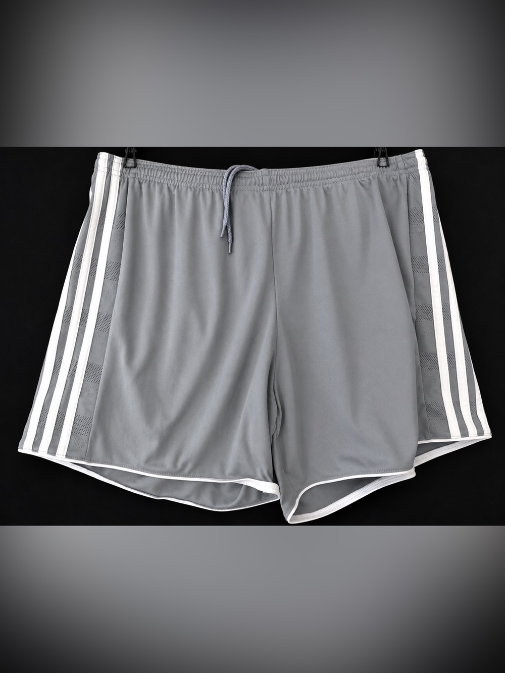 Adidas ClimaCool 3-Stripe Athletic Running Shorts, Women's L - grey